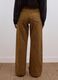 Jeans marroni wide leg in twill di cotone elasticizzato_2