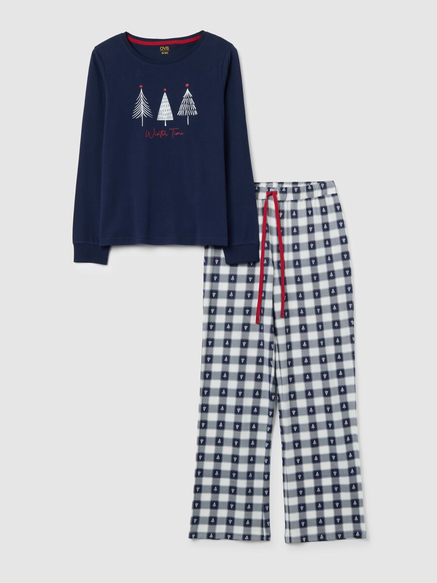 Multicolour regular fit pyjamas in pure cotton_4