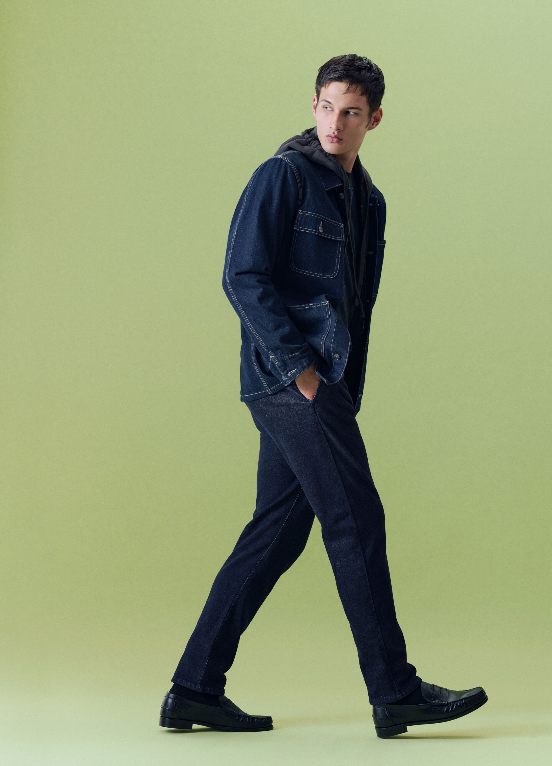 Blue Denim Chino Trousers