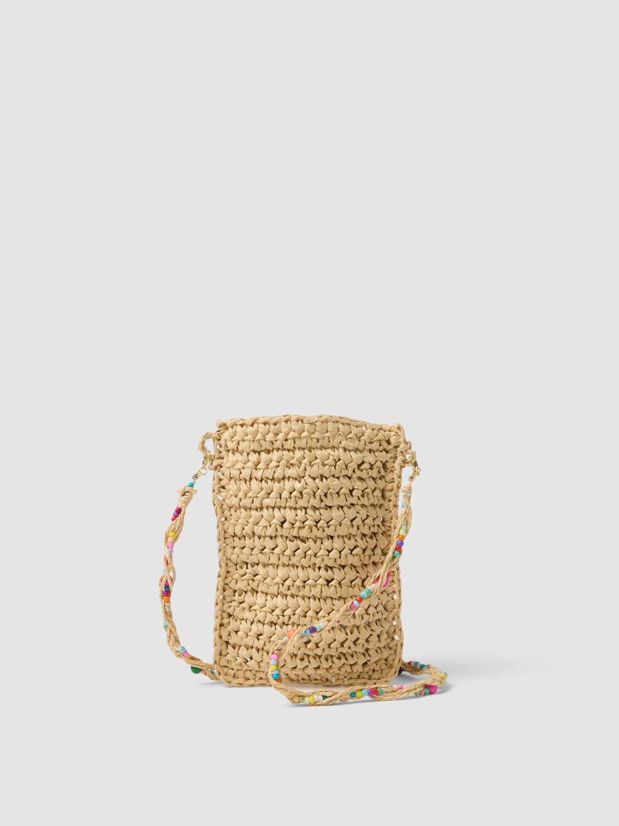 Beige Handytasche aus reinem Papierfasergewebe_0