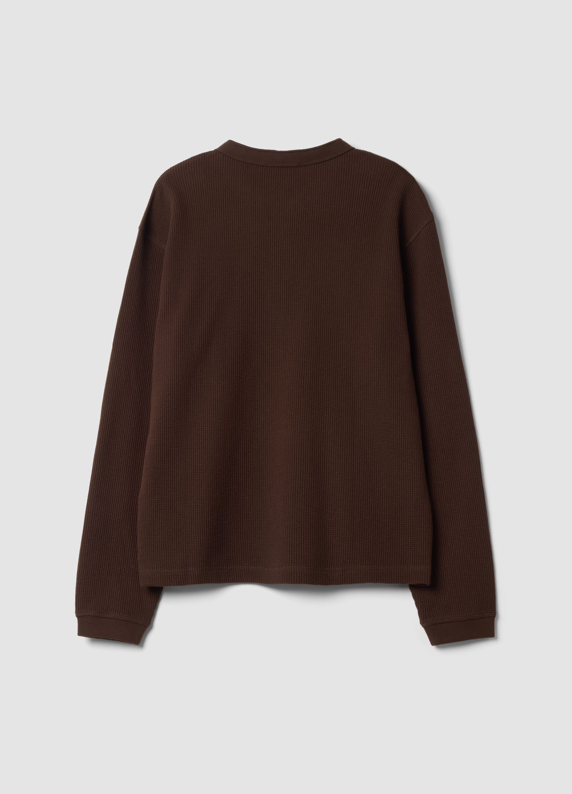 Light brown crew-neck pure cotton oversized jumper
