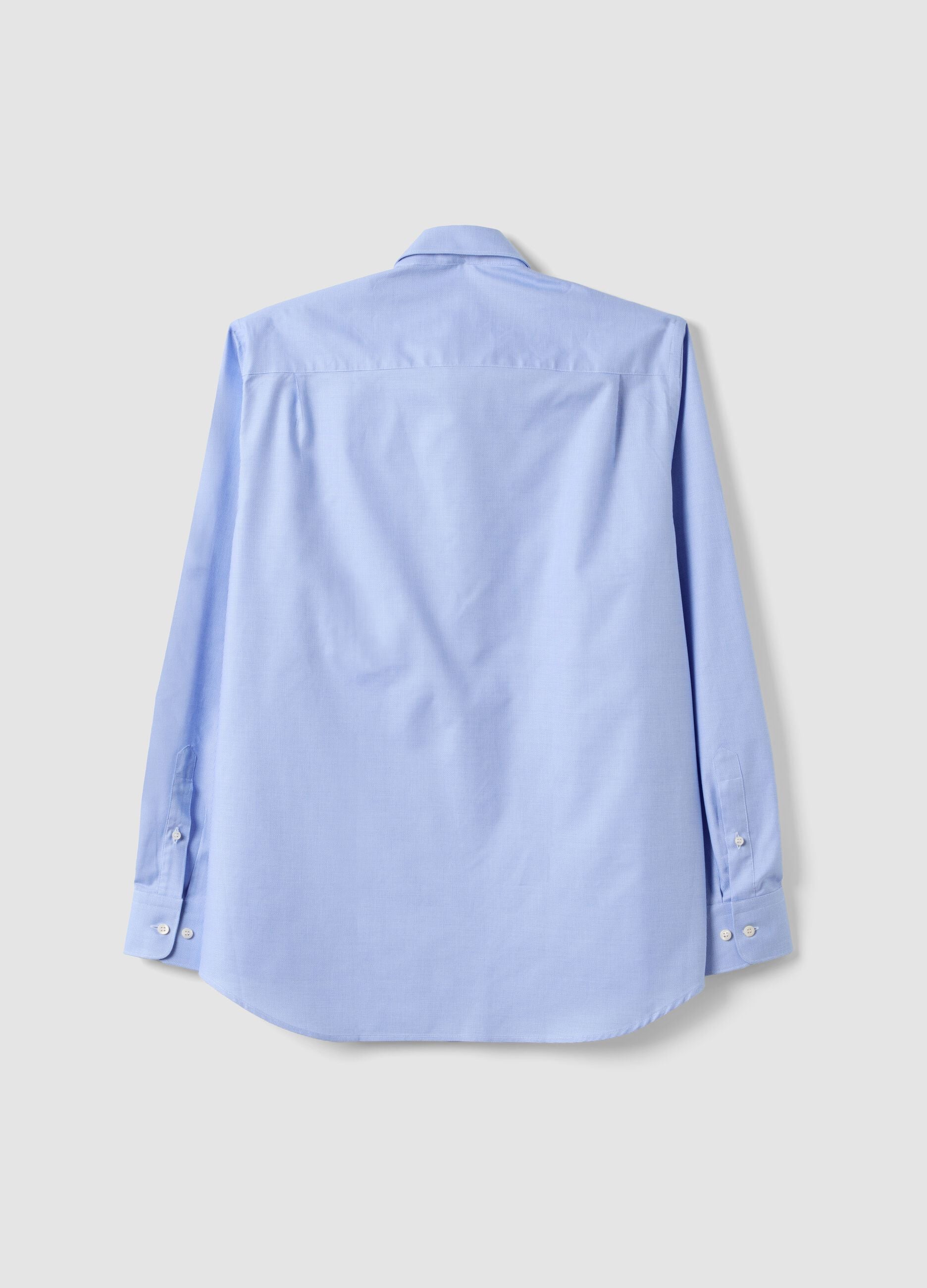 Hellblaues Hemd aus reinem Compact Cotton mit Haifischkragen, Regular Fit
