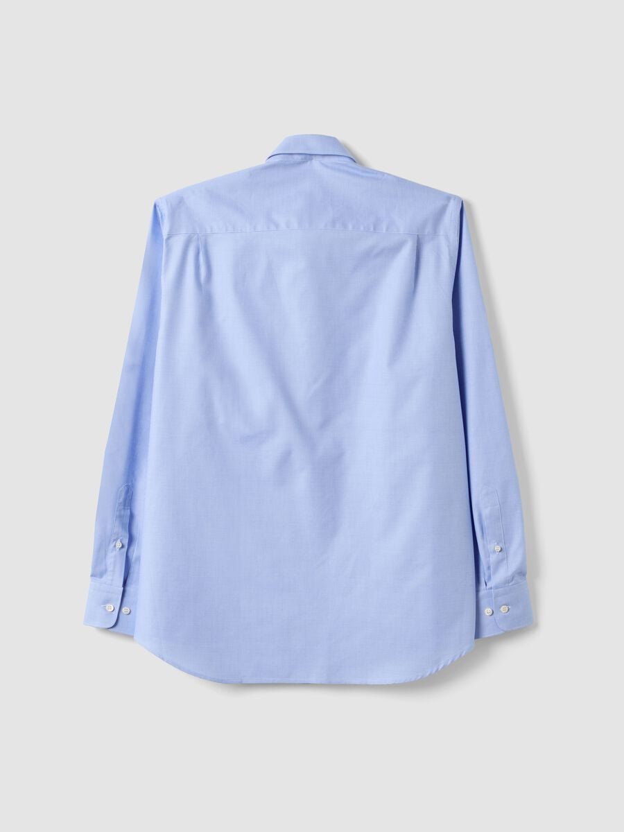 Light blue pure compact cotton shirt with French collar, regular fit_1