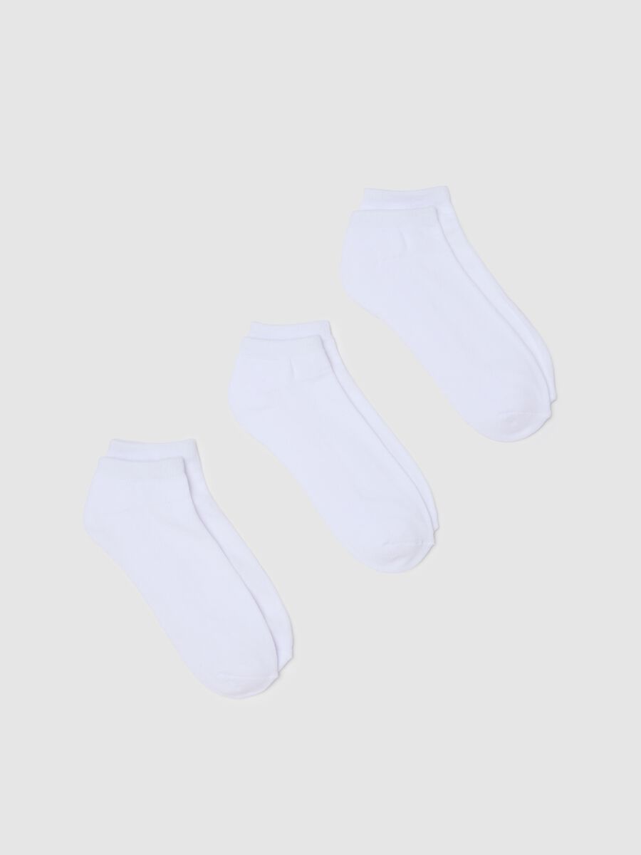 Triple pack of white elasticated cotton sports socks_0