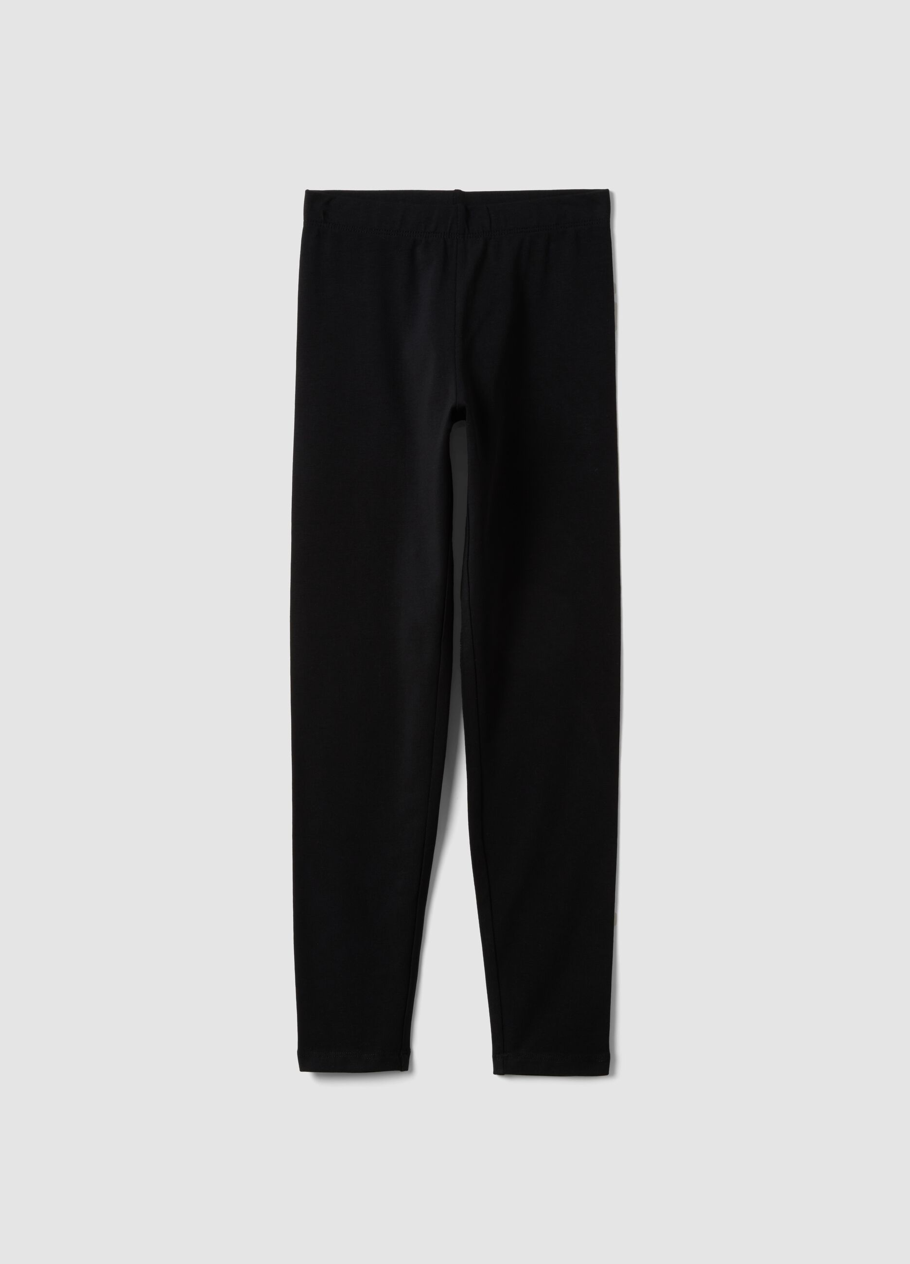 Leggings skinny neri in cotone organico elasticizzato per ragazza