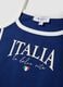 Tank top blu in cotone elasticizzato con scritta Italia regular fit_5