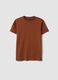 Brown Supima cotton crew-neck T-shirt, regular fit_4