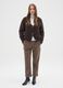 Brown V-neck cardigan in mohair and wool regular fit_1