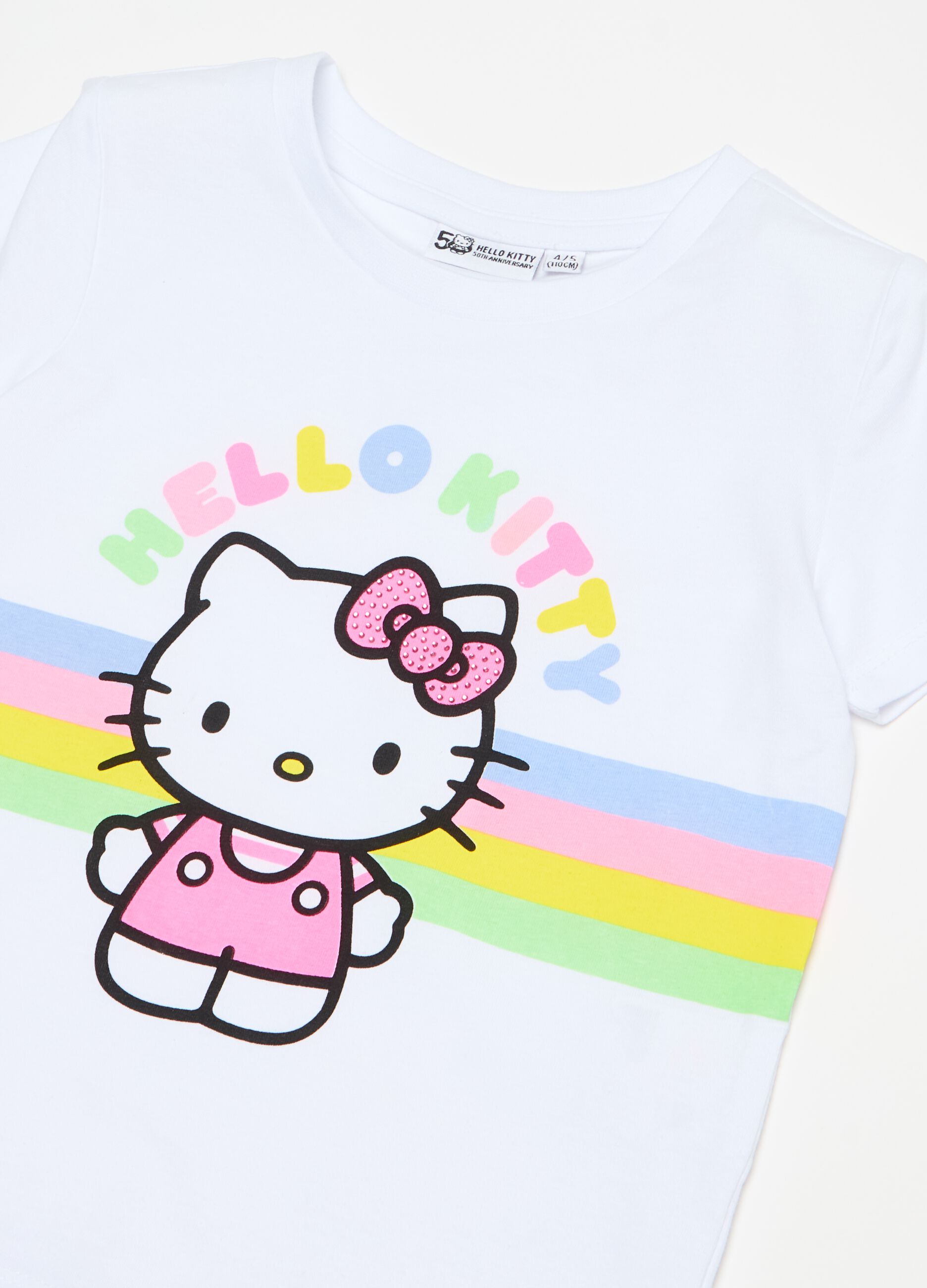Camiseta estampado Hello Kitty con strass