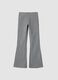Grey flared trousers in organic cotton and stretch viscose_5