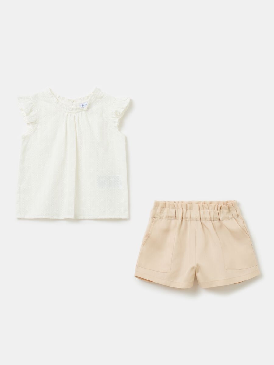 Set t-shirt in cotone e shorts in Lyocell_0