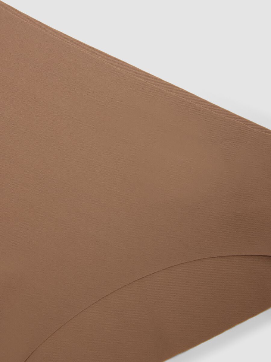 Brown regular fit seamless briefs_1