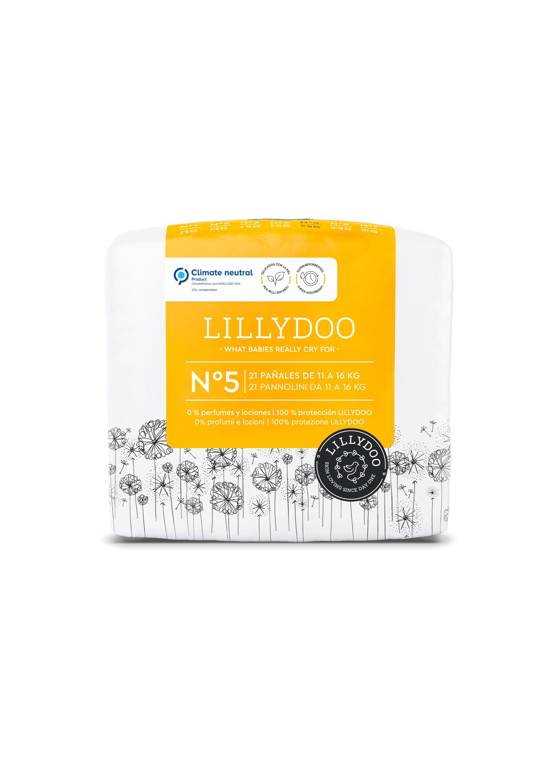 Lillydoo nappies for sensitive skin No. 5 (11-16 kg)