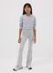Girls&rsquo; grey flared leggings in stretch organic cotton_1
