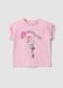 Pink pure cotton T-shirt with fringed sleeves and Toy Story print_1