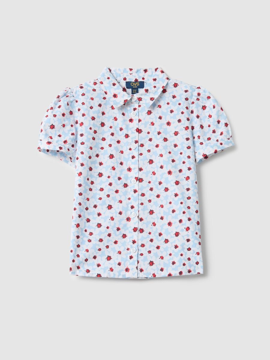 Girls' Multicolour Floral Pure Cotton Shirt - Regular Fit_0