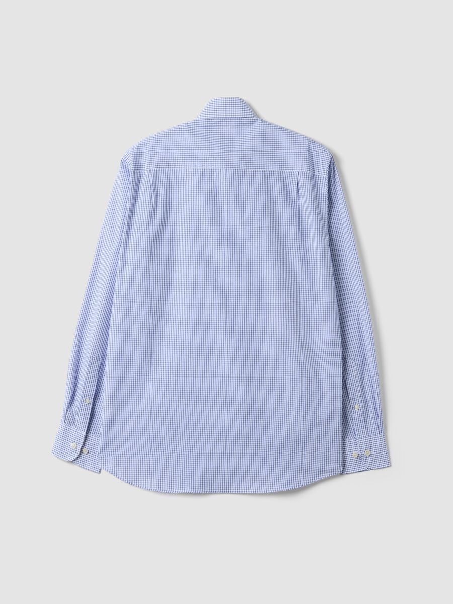 Light blue cotton-blend checked easy-iron regular-fit shirt_6