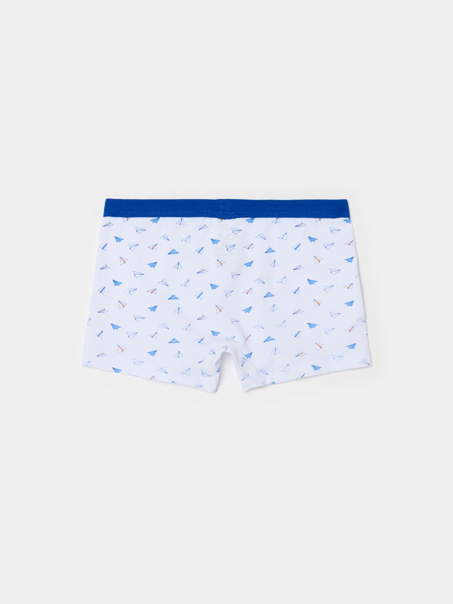 Cotton boxer shorts with aeroplanes print_0