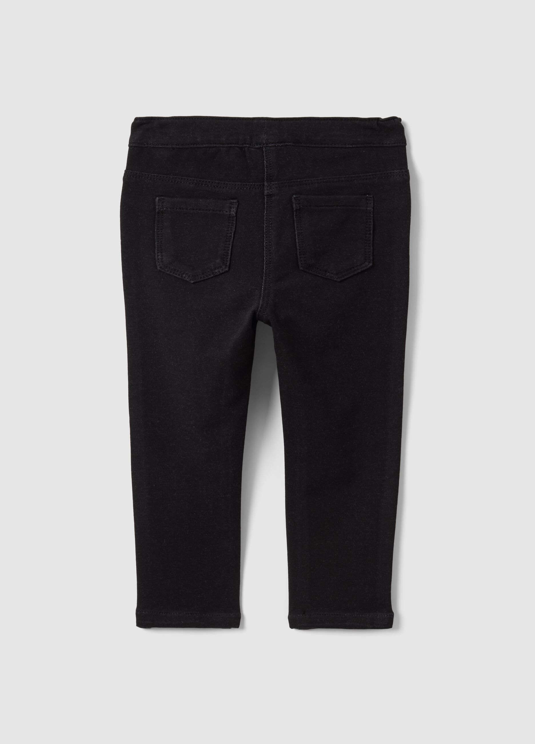 Jeggings neri in cotone elasticizzato skinny fit per bimba