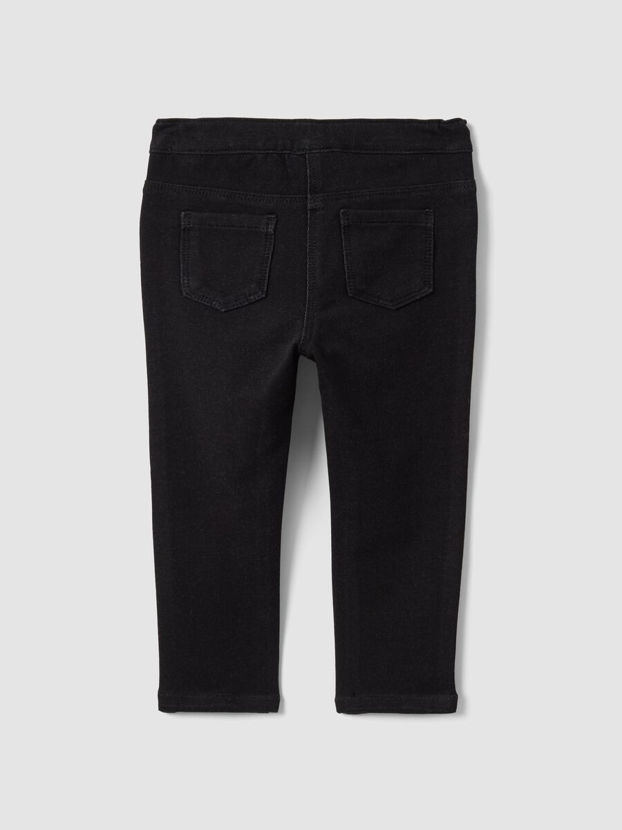 Jeggings neri in cotone elasticizzato skinny fit per bimba_1