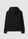 Felpa nera in misto cotone fleece con cappuccio regular fit_1