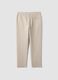 Beige regular-fit stretch cotton trousers_2