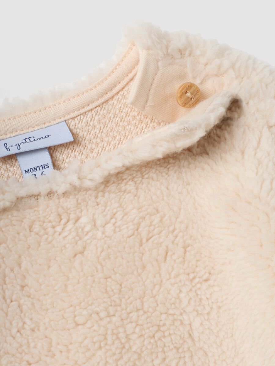 Beiges Baby-Sweatshirt aus Bio-Baumwolle mit Rundhalsausschnitt_2