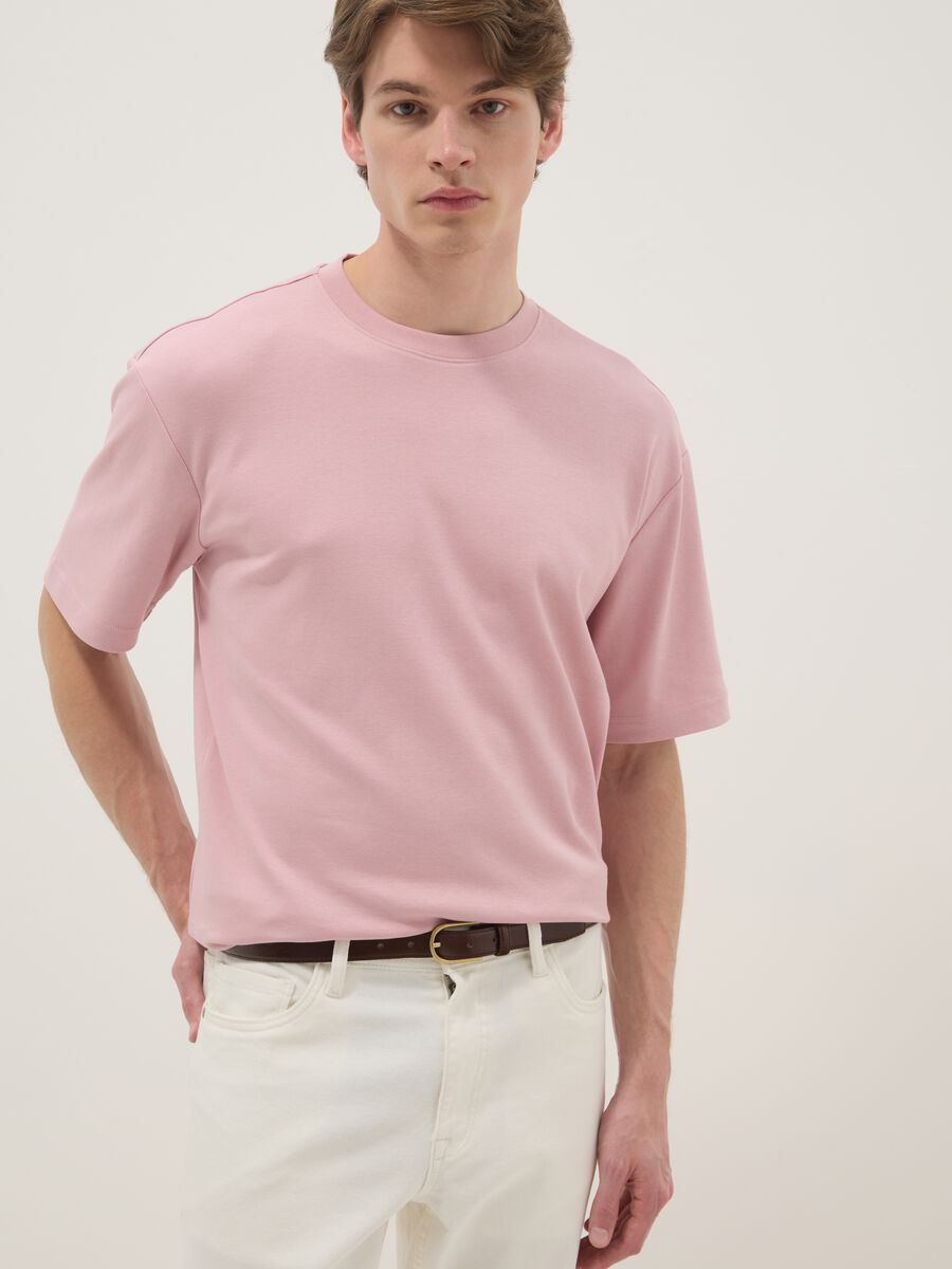 Pink pure cotton short-sleeve T-shirt &ndash; relaxed fit_0