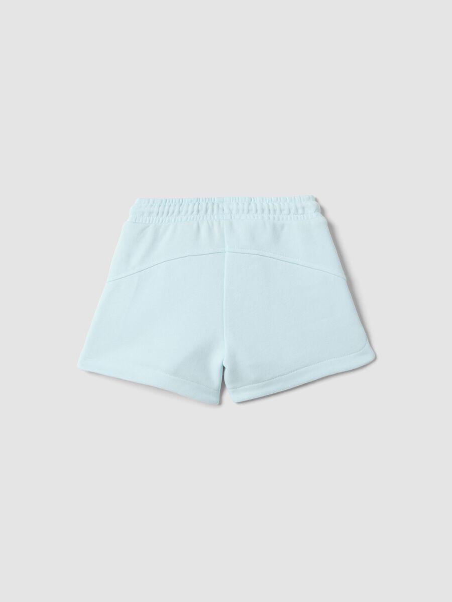 Girls' blue cotton-blend shorts regular fit with heart_1