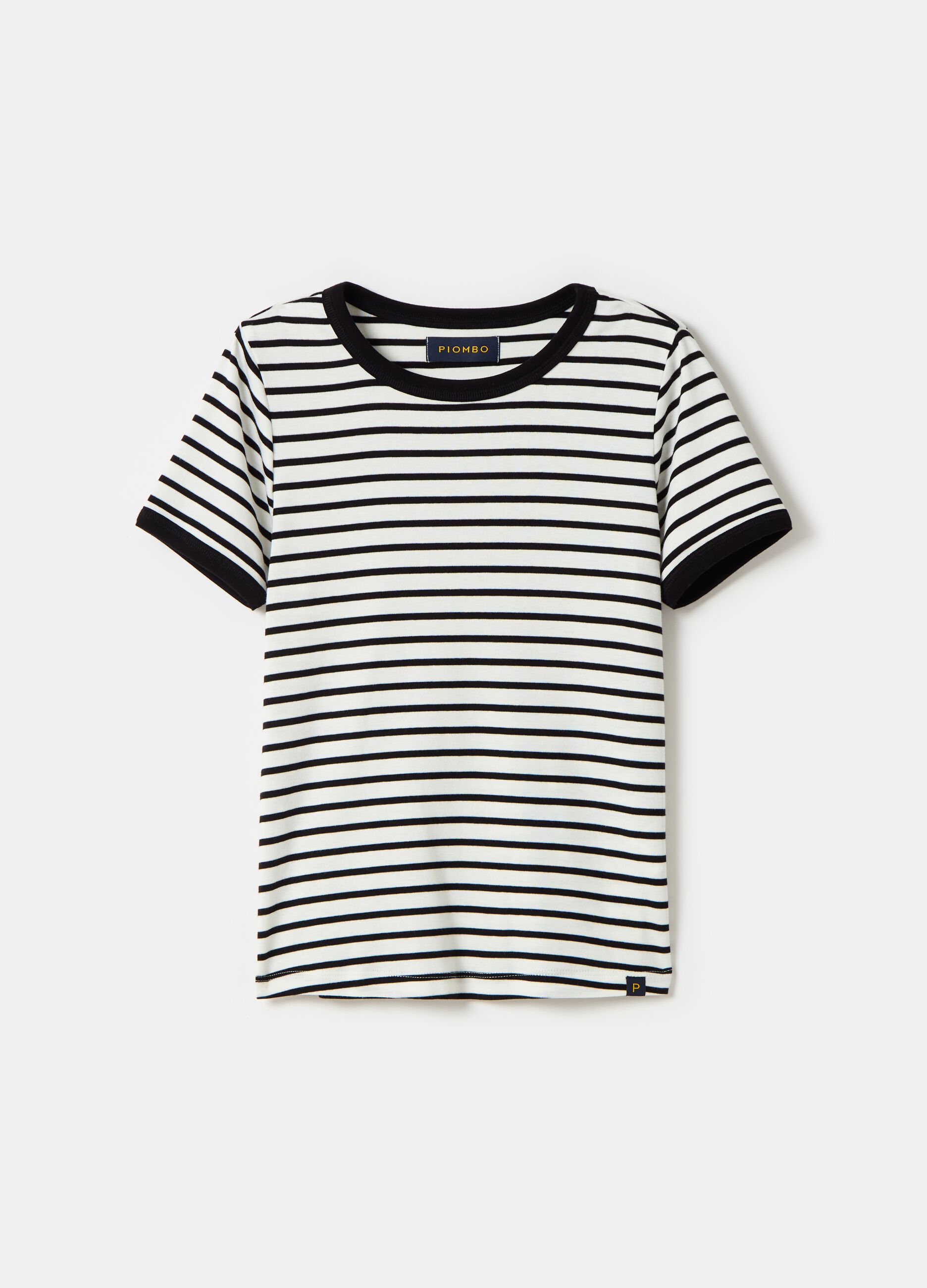 Striped T-shirt in stretch cotton