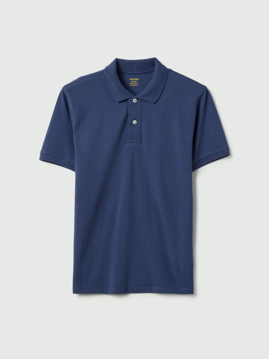 Blue pure cotton polo regular fit_4