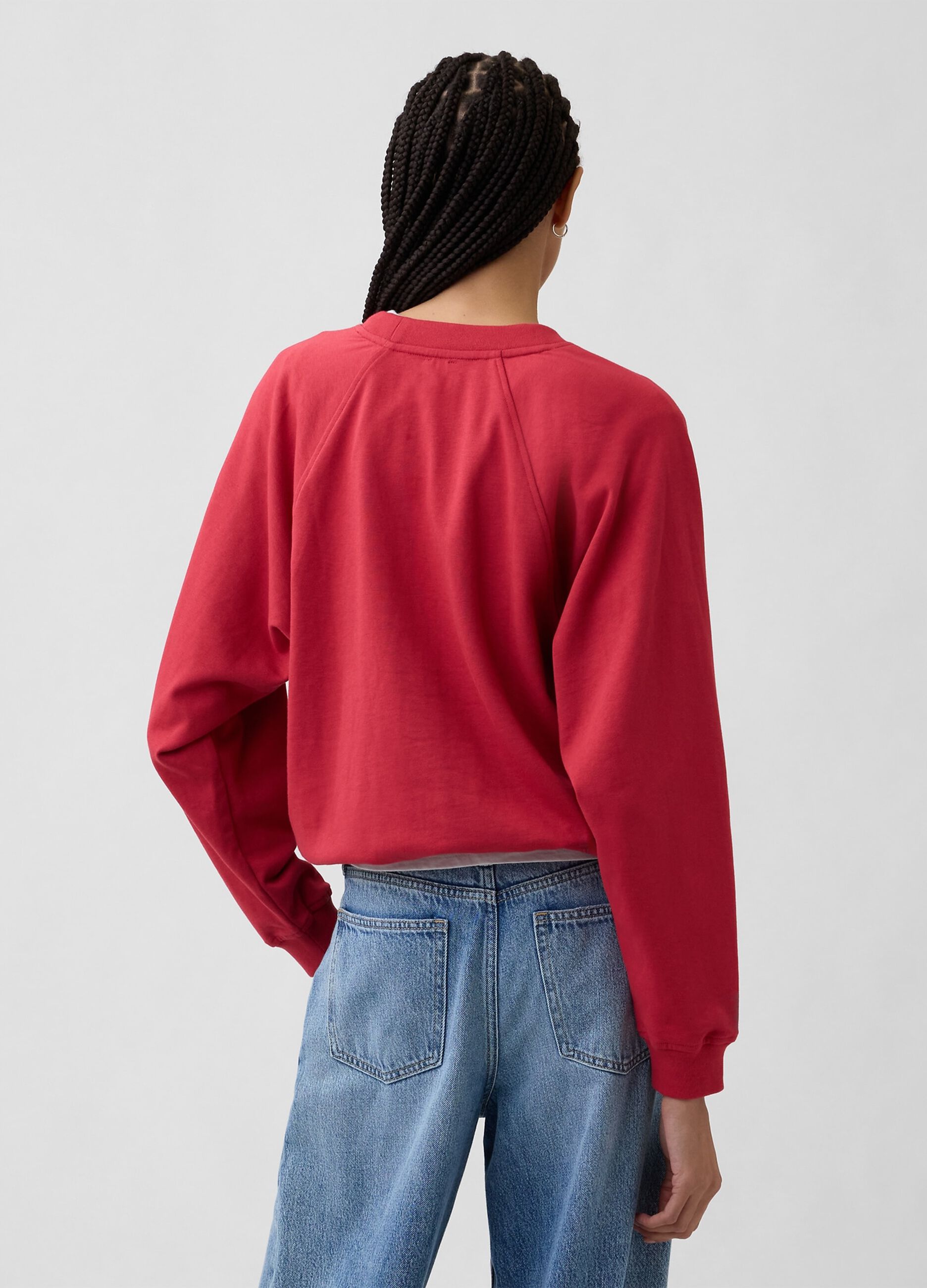 Cotton-blend crewneck sweatshirt