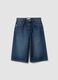 Blue pure cotton baggy denim shorts_4
