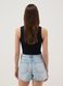 Schwarzes Cropped-Tanktop aus Stretch-Baumwolle_3