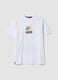 White pure cotton T-shirt with Lakers print_0