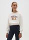 Beige cotton relaxed fit girls' sweatshirt_0