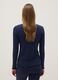 Blue pure cotton long-sleeve top in regular fit with Henley collar_2