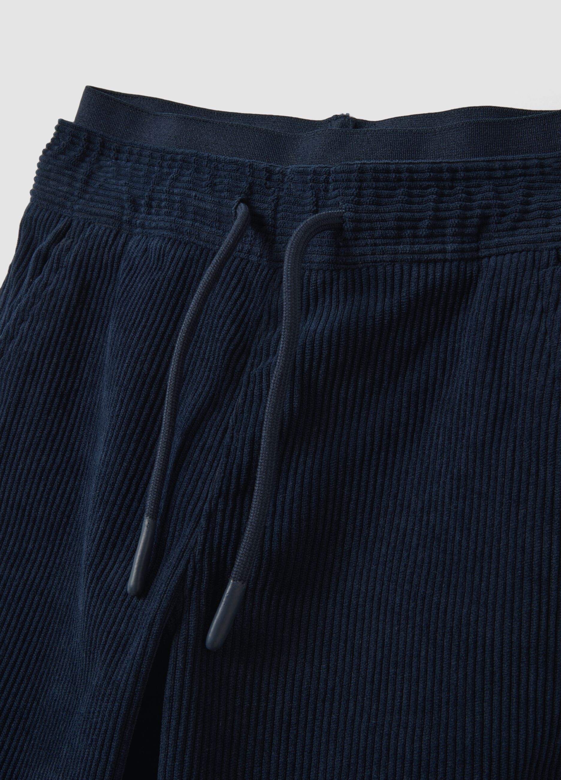 Jogger blu a coste regular fit con vita elasticizzata