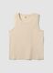 Canotta girocollo beige in puro cotone regular fit_4