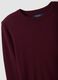 Burgundy crew-neck wool-blend jumper, regular fit_5