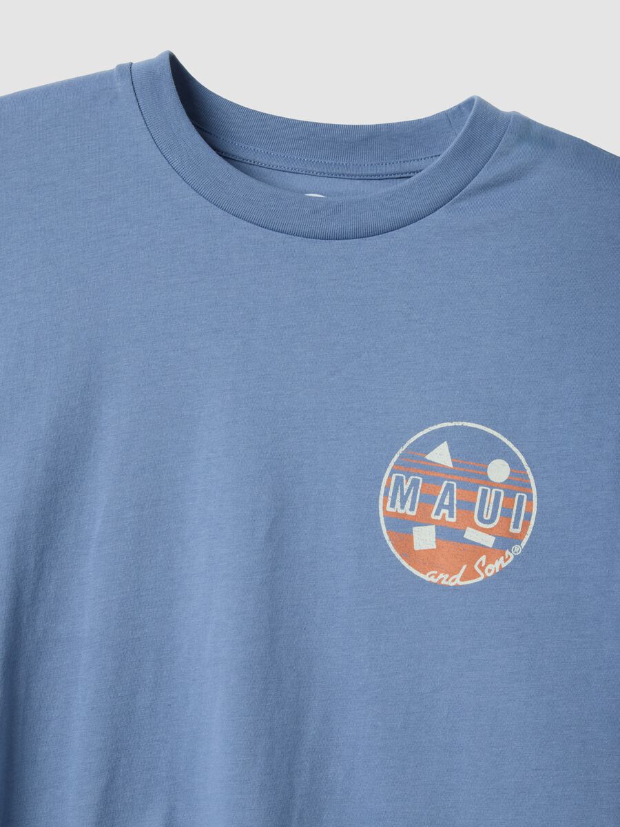 Light blue pure cotton T-shirt with print_5