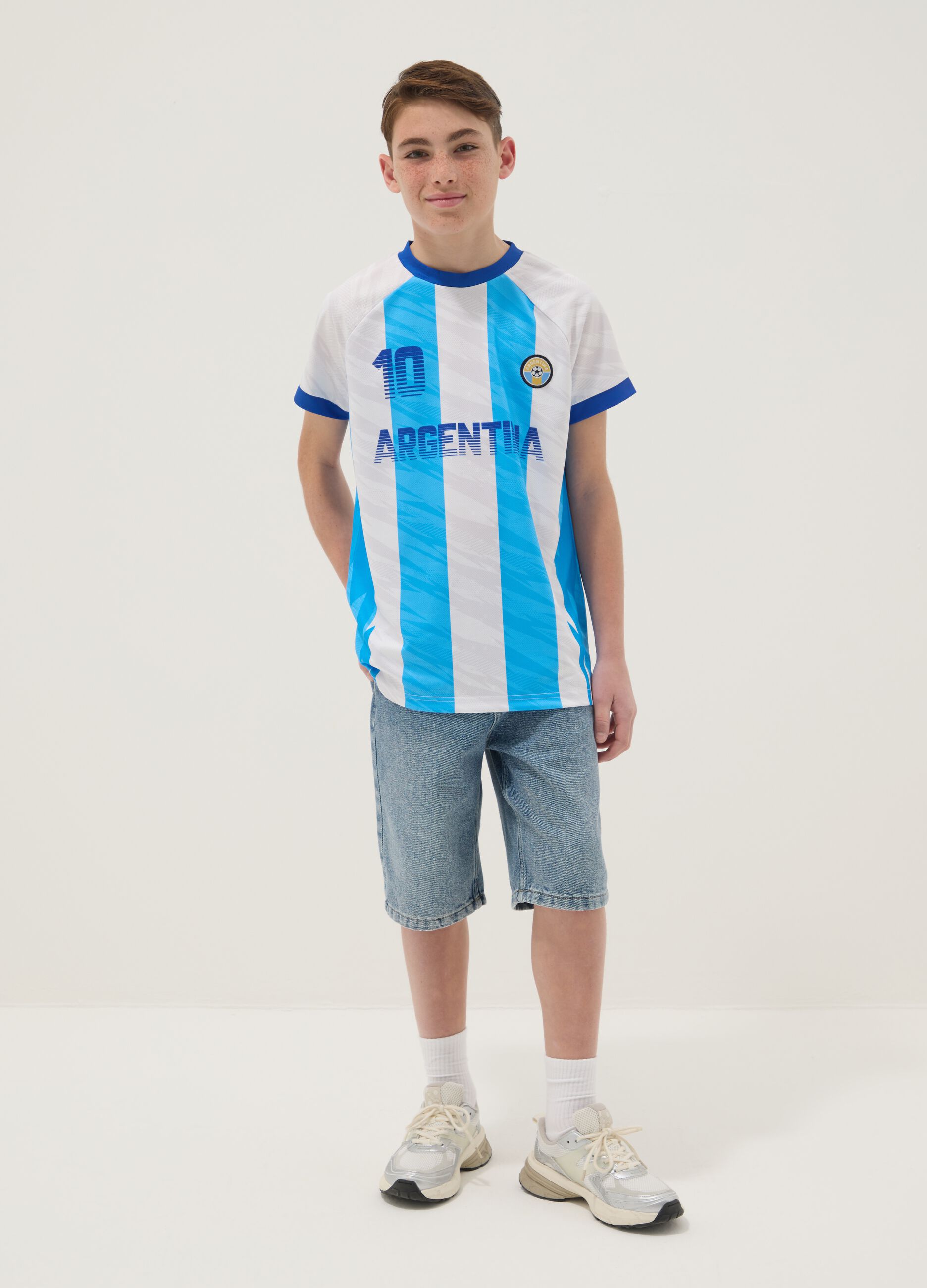 Blaue Denim-Shorts aus Baumwollmix f&uuml;r Jungen, Regular Fit