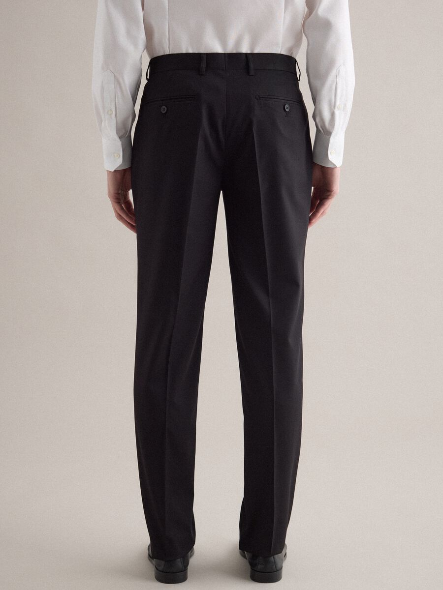 Classic Black Regular Fit Trousers_2