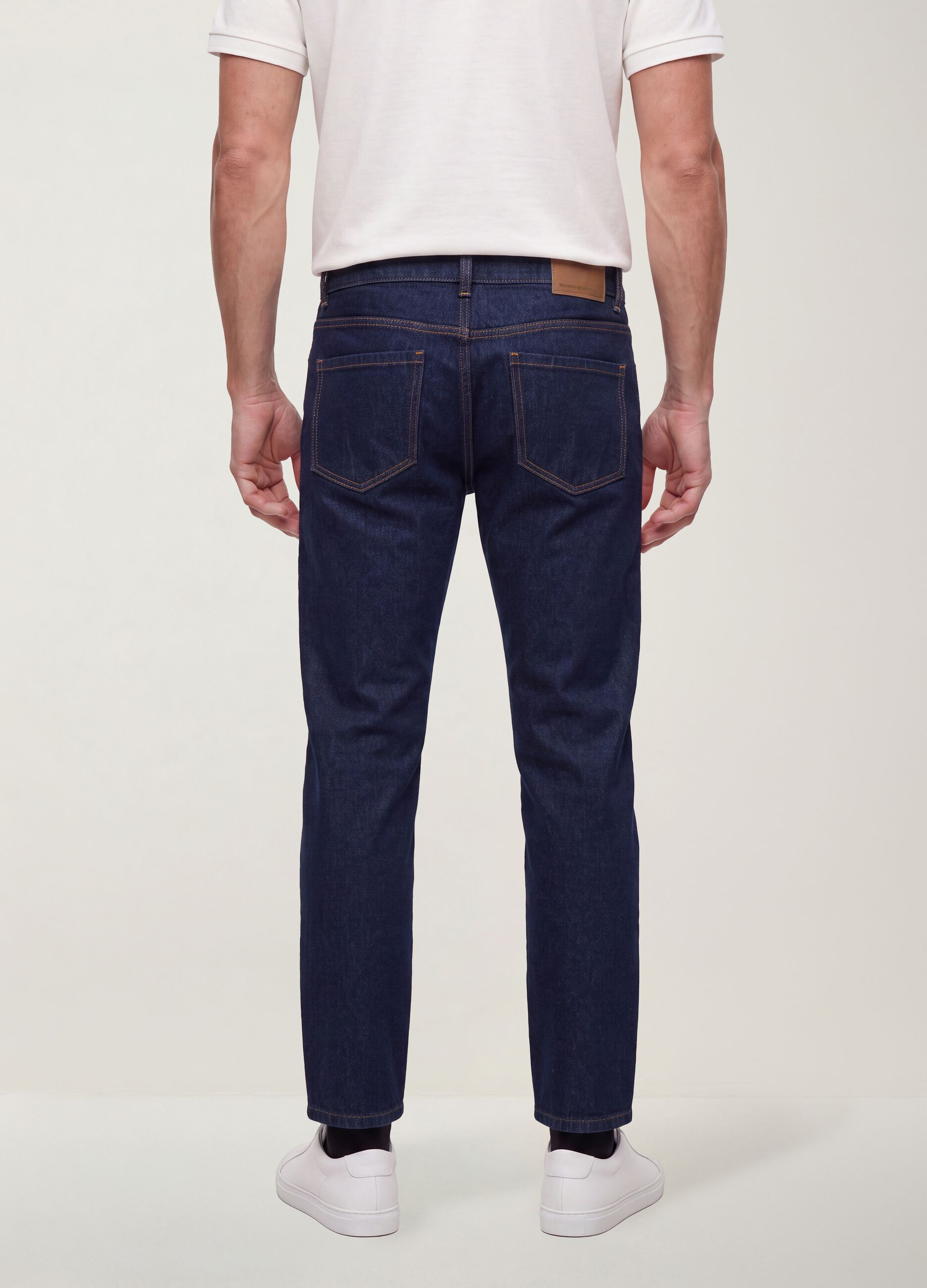 Jeans de ganga em algod&atilde;o puro, regular tapered