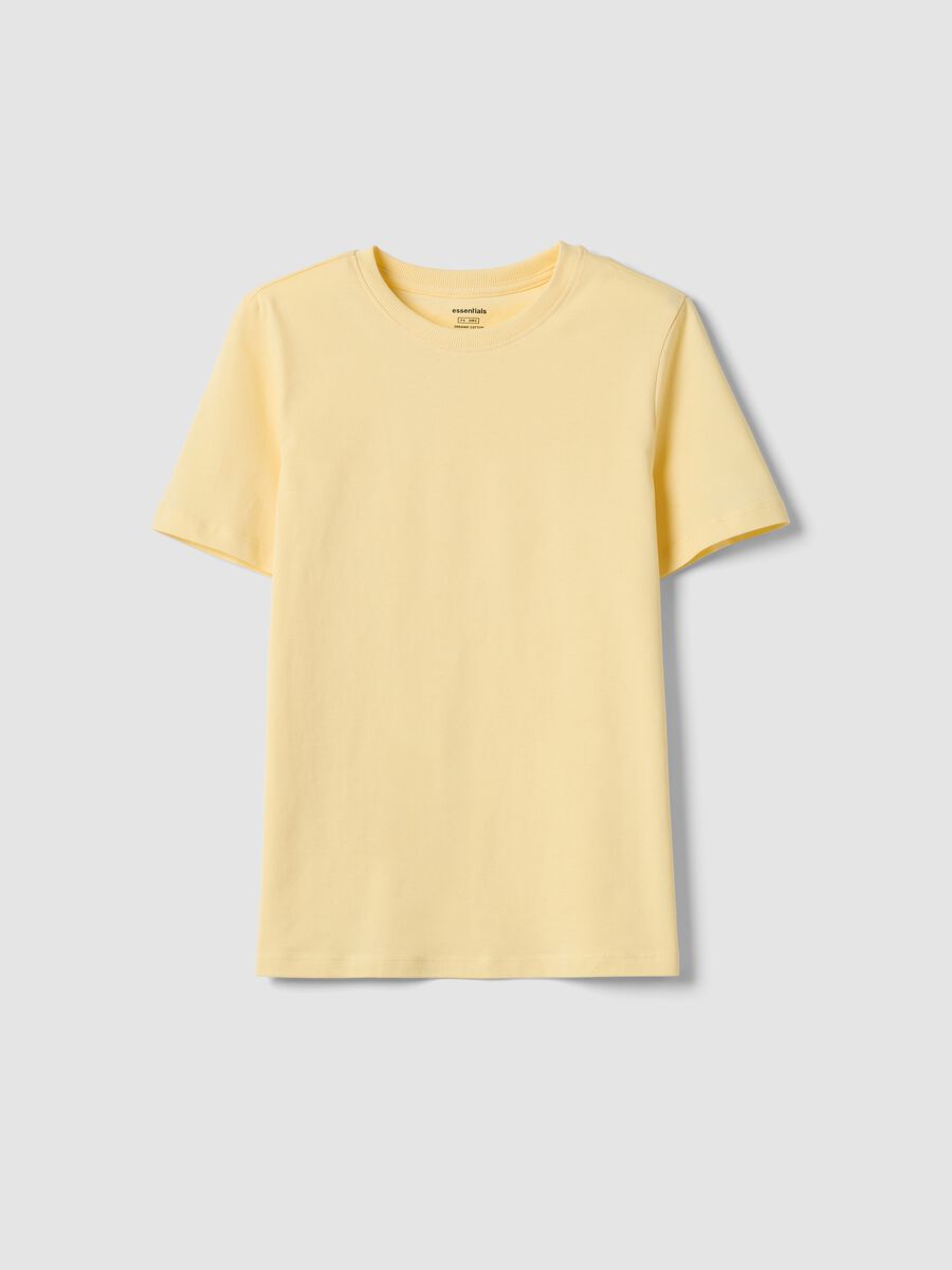 Camiseta amarilla de algod&oacute;n org&aacute;nico de manga corta_4