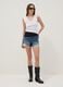 Blue pure cotton denim shorts with rips_0