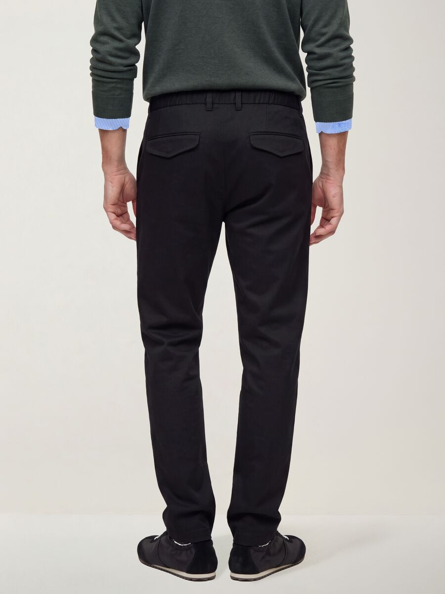 Grey slim-fit stretch twill chino trousers_3