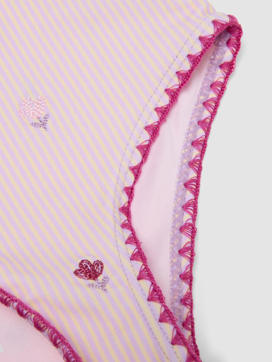 Pink striped stretch one-piece swimsuit_2