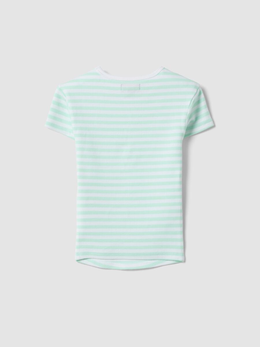 M&auml;dchen T-Shirt in Fitted-Passform aus Stretch-Baumwolle mit bunten Streifen_1