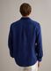 Blue regular-fit pure linen shirt with double pocket_4